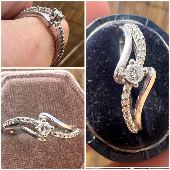 Zales Jewelry - Solid 10k white gold genuine Diamond ring
